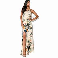 womens casual micro elastic sleeveless maxi dress polyester