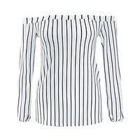 womens fine stripe casualdaily simple street chic spring fall fashion  ...