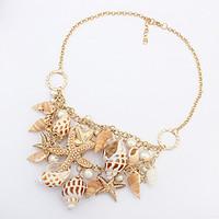 womens statement necklaces cowry shell alloy fashion golden jewelry pa ...
