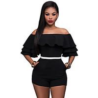 Women\'s Off The ShoulderRuffle Ruffle Off Shoulder Party Romper