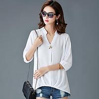 womens plus size casualdaily simple summer shirt solid stand sleeve co ...