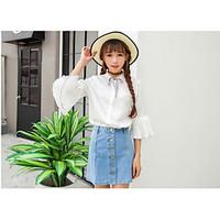 womens casualdaily simple summer shirt solid round neck length sleeve  ...