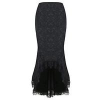 Women\'s Lace Shaperdiva Black Brocade Gothic Lace Bodycon Steampunk Skirts Supplier