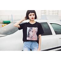 womens casualdaily simple spring summer t shirt print round neck short ...