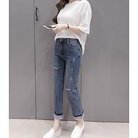 womens high rise inelastic jeans pants simple slim solid