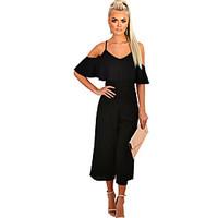 womens high rise going out club jumpsuits simple wide leg solid summer