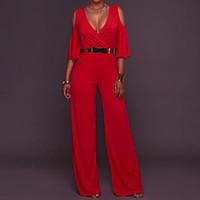 womens high rise casualdaily jumpsuits simple loose solid summer