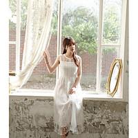 Women\'s Casual/Daily Tunic Dress, Solid Round Neck Maxi Sleeveless Cotton Summer Mid Rise Micro-elastic Medium