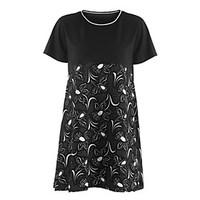 womens going out street chic fall t shirt print round neck short sleev ...