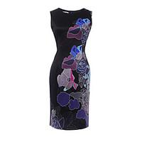 womens casualdaily beach holiday vintage bodycon dress print round nec ...