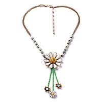 womens pendant necklaces flower chrome cute style personalized white j ...