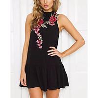 womens going out sheath dress floral halter mini sleeveless polyester  ...