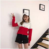 Women\'s Going out Casual/Daily Holiday Regular Pullover, Color Block Round Neck Long Sleeve Others Spring Fall Thin Inelastic