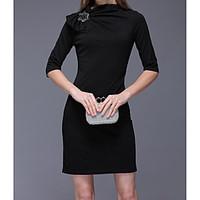 womens casualdaily simple bodycon sheath dress solid print asymmetrica ...