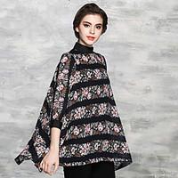 womens casualdaily work chinoiserie spring summer shirt embroidered st ...