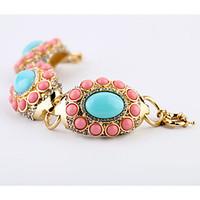 womens chain bracelet jewelry friendship fashion alloy flower rainbow  ...