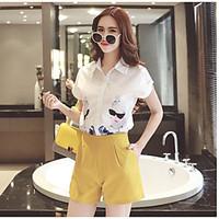 womens going out casualdaily simple shirt pant suits geometric shirt c ...