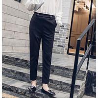 womens high rise micro elastic chinos pants simple slim solid