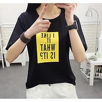 womens casualdaily simple summer t shirt letter round neck short sleev ...