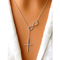 womens pendant necklaces lariat y necklaces cross infinity silver plat ...