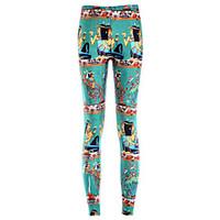 women print legging cotton spandex medium