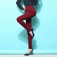 womens solid blue red white black skinny pants casual plus size