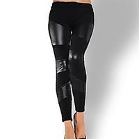 Women PU Legging, Patent Leather Modal Medium