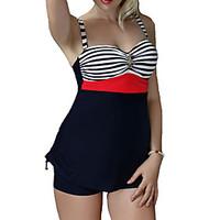 Women\'s Retro Vintage Stripe One Piece Swimwear