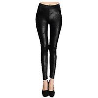 Women Solid Color Legging, Polyester