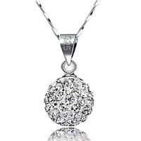 Women\'s Pendant Necklaces Ball Sterling Silver Rhinestone Basic Fashion Silver Jewelry For Daily Casual Office Career 1pc