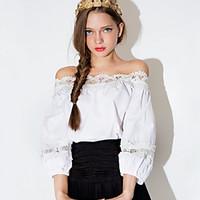 womens off the shoulder youth pure white loose t shirt off shoulder lo ...