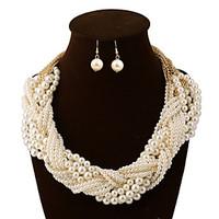 Women Vintage/Party/Work/Casual Alloy/Gemstone Crystal/Imitation Pearl/Acrylic Necklaces/Earrings Sets