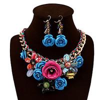 Women Vintage/Party/Work/Casual Alloy/Gemstone Crystal Necklaces/Earrings Sets