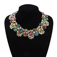 womens fancy two layers florals cluster bib statement necklace