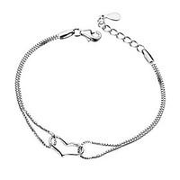 Women\'s Chain Bracelet Silver Plated Personalized Hypoallergenic Heart Jewelry Silver Jewelry 1pc
