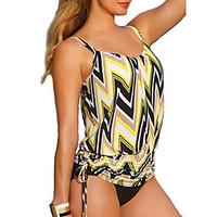 Women\'s Bandeau One-piece, Color Block Polyester Yellow Black Royal Blue