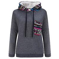 Women\'s Casual/Daily Active Street chic Hoodie Color Block Micro-elastic Cotton Long Sleeve Spring