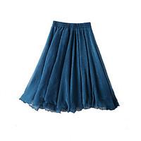 womens solid blue pink red beige black gray green skirts casual day kn ...