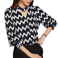 womens choker casualdaily work simple spring summer blouse solid stand ...