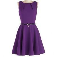 womens vintage micro elastic sleeveless knee length dress cotton blend ...