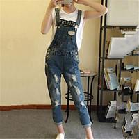 womens patchwork blue jumpsuits street chic boat neck sleeveless