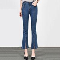 womens wide leg bootcut jeans pants casualdaily street chic solid spli ...