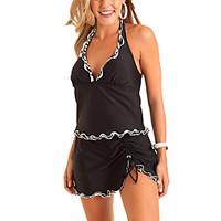 womens plus size flouncing swimdress tankini swimwears 5xl