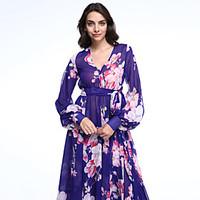 womens boho holiday plus size boho swing dress floral deep v midi long ...