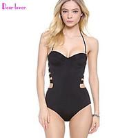 womens lace up halter one pieces solidbandage push upwirelesspadded br ...