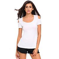 womens backless going out casualdaily sexy summer t shirt solid round  ...