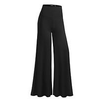 womens wide leg solid black wide leg pants street chic