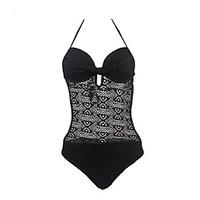 womens lace mesh push up padded one piece swimsuit