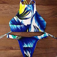 womens racerback color blockfloral bikinis nylon