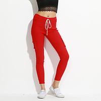 Women Solid Color LeggingCotton